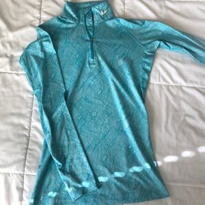 Blue Nike Pro Combat Dri-Fit Fitted Long Sleeve